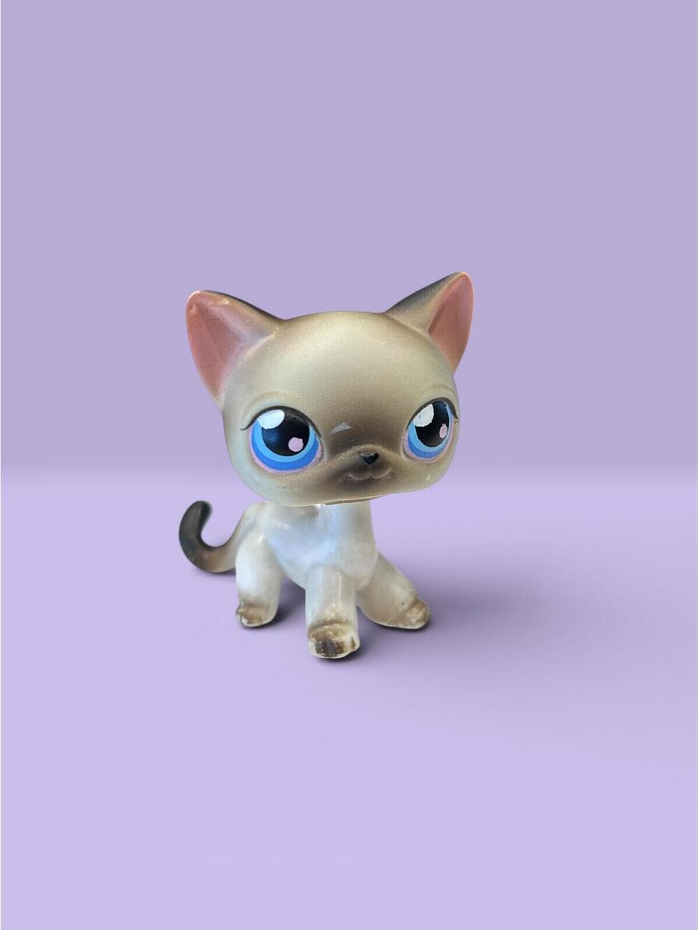 Littlest Pet Shop LPS #5 Shorthair Siamese Cat With Accessories